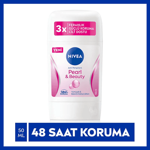 05101996 Nivea Kadın Stick Deodorant Pearl & Beauty 48 Saat Anti-Perspirant Koruma 50 Ml