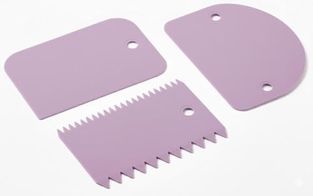 0lga Home 131621379 3 Lü Hamur Kazıyıcı Ve Şekillendirici Set Pasta Spatulası Seti Kek Kreması Düzleştirici, Hamur Kesici, Fondan Şekillendirici, Dişli Kenar Dekor Aparatı