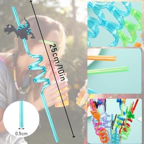 0ne Colibri 57855210129311180184975 4 Adet Kıvrımlı Plastik Pipet, Çocuklar İçin Eğlenceli Figürlü Tasarım, Renkli Ve Dayanıklı İçecek Aksesuarları 4 000 Açık Krem
