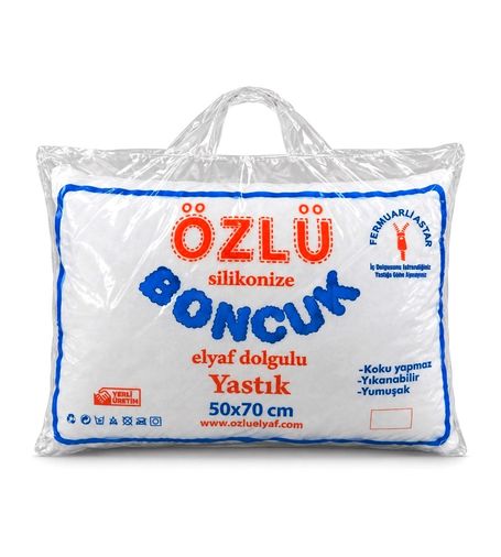 1 Adet Dolgun Boncuk Silikon Yastık 900gr (Fermuarlı ve Pamuklu Kumaş)