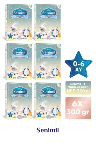1 Mutlu Geceler Bebek Sütü 300 Gr (0-6 Ay) 6 Li Avantaj Paketi