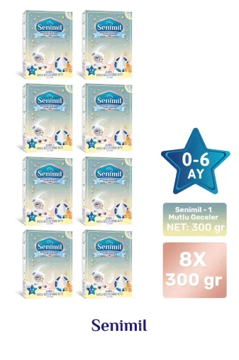 1 Mutlu Geceler Bebek Sütü 300 Gr (0-6 Ay) 8 Li Avantaj Paketi