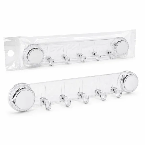 10 ADET PLASTİK POŞETLİ 5 KOLLU - VAKUMLU DELUX ASKISI YAPIŞKANLI 38.5CM - 5CM (4745)