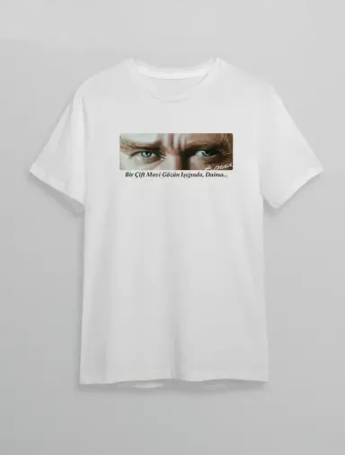 10 Kasım Atatürkü Anma Günü Baskılı Oversize Bisiklet Yaka T-shirt - Beyaz - XL - Beyaz