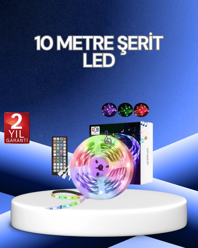 10 Metre Smart Şerit Led Bluetooth Telefon Kontrollü USB Enerjili