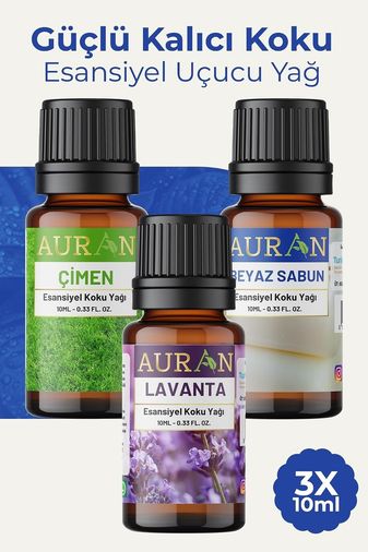 100 Bon 57855210125188680184975 Auran Çimen, Beyaz Sabun, Lavanta Saf Esansiyel Uçucu Yağ Buhurdanlık Yağ Difüzör Esans Aroma 3X 10Ml Abundance Prosperity