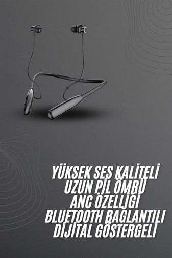 100 Saat Bluetooth Kulaklık Dijital Göstergeli ANC Özelliği Kablolu
