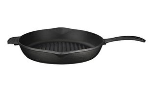 1000 Katalog 57855210120422980184975 Döküm Yuvarlak Izgara Tava, Metal Kulplu, Konkav Taban, 28 Cm Açık Bakır