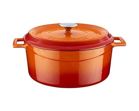 1000 Katalog 57855210126278080184975 Döküm Yuvarlak Tencere, Trendy, 28 Cm, 6.71 L Hacim, Turuncu 12V