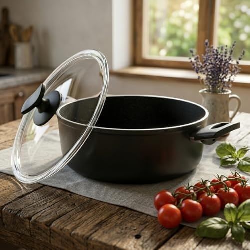 1000 Katalog 57855210127195580184975 24 Cm Buz Karnıyarık Tenceresi - Siyah Yanmaz Yapışmaz Sığ Pilav Ve Yemek Tenceresi 12V