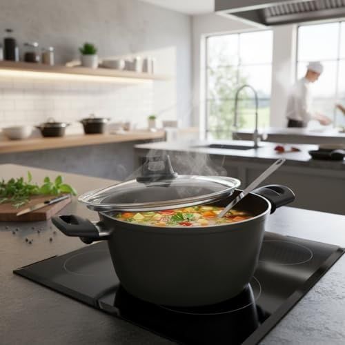 1000 Katalog 57855210128981080184975 Buzz 22 Cm Derin Tencere - Yeşil Siyah Granit Efektli Yanmaz Yapışmaz Cam Kapaklı Yemek Tenceresi 12V