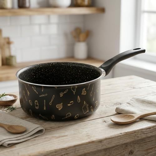 1000 Katalog 57855210129041380184975 Master 18 Cm Sos Tavası Ve Sütlük - Yanmaz Yapışmaz Gold Mutfak Desenli Kaçerola Çok Amaçlı Pratik Tava Kapaksız 12V