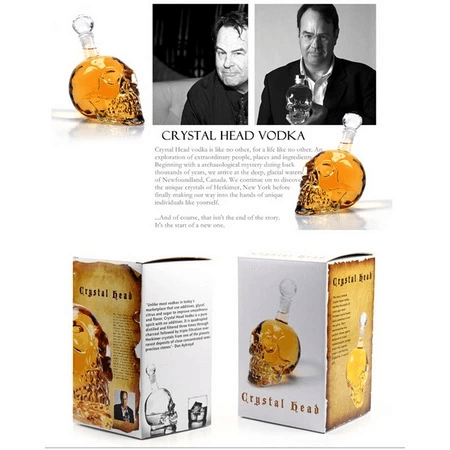 1000 Ml Crystal Head Kuru Kafa İçki Şişesi