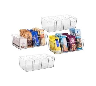 1000 Nuznyh Vesej 57855210124921080184975 2 Adet Akrilik Çıkarılabilir Bölmeli Mutfak Buzdolabı Düzenleyici Makyaj Banyo Organizeri Çay Kutusu,şeffaf Açık Ahşap