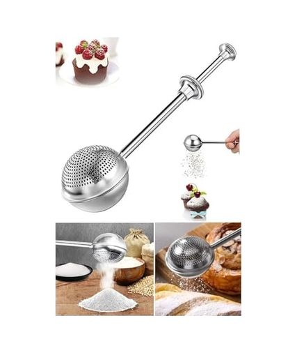 1001 Çiftliği 131620623 Paslanmaz Çelik Elek Ve Çay Süzgeci Basmalı Mandallı 304 Çelik Un, Kakao, Pudra Şekeri Eleği Ve Bitki Çayı Demleme Maşası, Çok Amaçlı Mutfak Süzgeci