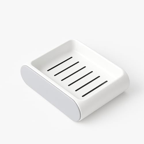 1001 Çiftliği 57855210123907780184975 2 Adet Su Hazneli Katı Sabunluk Seti Duvara Yapışan, Çekmeceli Drenaj Tasarım Banyo & Mutfak Kullanımı, Kaydırmaz Ve Kolay Temizlenebilir 000 Açık Krem