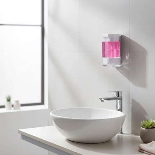 1001 Çiftliği 57855210124208580184975 Duvara Monte Sıvı Sabunluk Şeffaf Hazneli Beyaz Sabun Ve Deterjan Dispenseri Mutfak Ve Banyo Kullanımı 000 Açık Krem