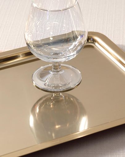 1001 Fırça 57855210120766280184975 Shiny Metal Sunum Tepsisi Gold 15Cm