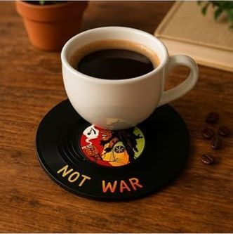 1001 Fırça 57855210126870880184975 Bob Marley Make Love Not War Bardak Altlığı Rasta Dekoratif Hediye, Bmar091204 1