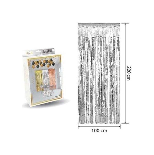1001Hediye 131574442 Lüks Kapı Perdesi Gümüş 100 220 Cm M152, 465758765457645