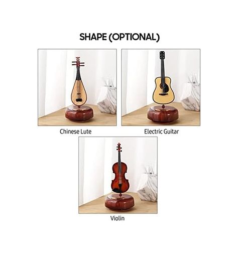 1001Hediye 131575288 Keman Müzik Kutusu Klasik Kurmalı Müzik Kutusu Dönen Müzik Kutusu Döner Taban Telli Müzik Aleti Minyatür Replika Artware Noel Doğum Günü Hediyesi Sevgililer Günü Anneler Günü Babalar Günü