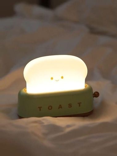1001Hediye 133236575 Yeşil Tost Gece Lambası Şarjlı & Pilli Sevimli Led Işık,hediyelik Led Lamba