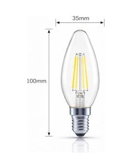 1001Hediye 57855210124017380184975 Led Mum Ampul 4W E14 2700K Dimmer Uyumlu 4&apos Lü Paket 470 Lümen Sarı Işık Şeffaf Filament Ampul 40W Eşdeğer