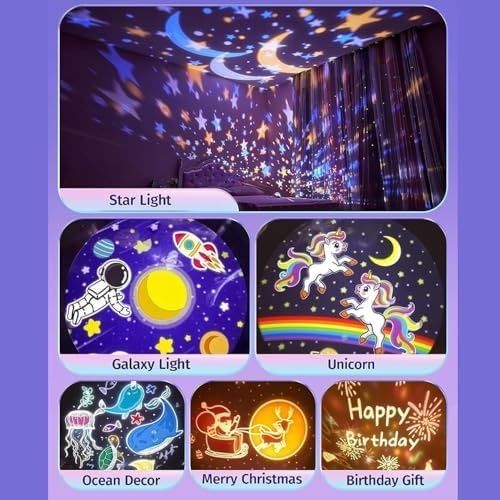 1001Hediye 57855210124221980184975 Bunny S Carousel Gece Lambası Projeksiyonlu Müzikli Atlıkarınca Tasarım Kablolu 5V Usb Çalışma Tavşan Figürlü Döner Işıklı Çocuk Odası Yıldız Tavan Projektör Gece Işığı Wh-E11 Diğer