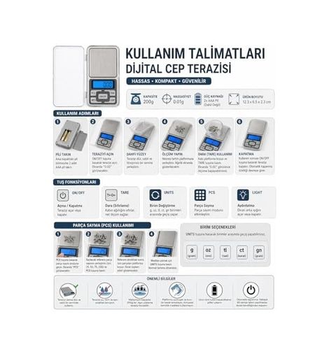 1001Hediye 57855210127249580184975 Dijital Hassas Cep Terazisi 0.01G Hassasiyet 200G Kapasiteli Mini Kuyumcu Terazisi Gram Altın Tartı Baharat Tartı Laboratuvar Terazisi Lcd Ekranlı Taşınabilir Hassas Tartı Pcs Tare Fonksiyonlu Prof Açık Bej