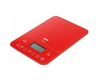 1001Hediye 57855210127259680184975 Molly Dijıtal Mutfak Tartısı Kırmızı, 10 Kg Ölçme, 7 Gıda Kalori Analiz, Cam Gövde, Led Ekran Açık Bej