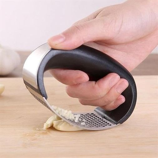 1001Hediye 57855210128872680184975 Sarımsak Ezici Paslanmaz Çelik Garlic Press Açık Bej