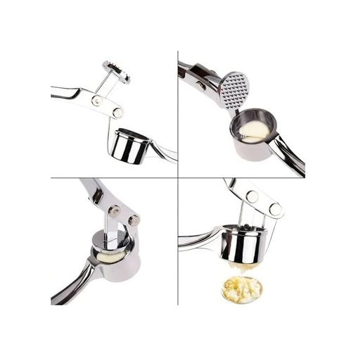1001Hediye 57855210128886880184975 Profesyonel Paslanmaz Çelik Sarımsak Ezici - Ergonomik Lüks Sarımsak Presi, Dayanıklı Metal Sarımsak Kırıcı Ve Püre Yapıcı, Pratik Mutfak Gereçleri Ve Manuel El Presi Açık Bej