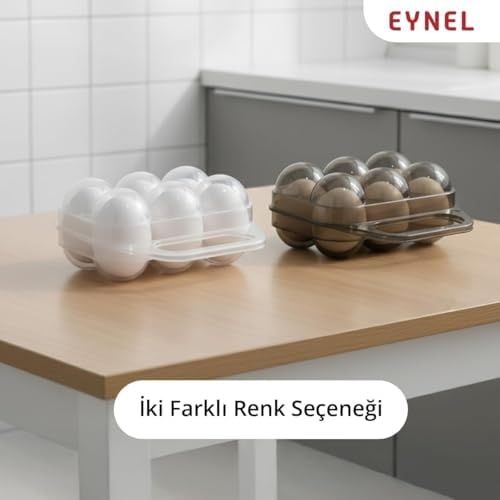 1001Hediye 57855210129061280184975 Saplı 6&apos Lı Yumurta Taşıma Kutusu, Plastik Buzdolabı İçin Yumurtalık Pikniklik Pratik Yumurta Taşıma Kabı Şeffaf, 1 Adet 000 Açık Krem