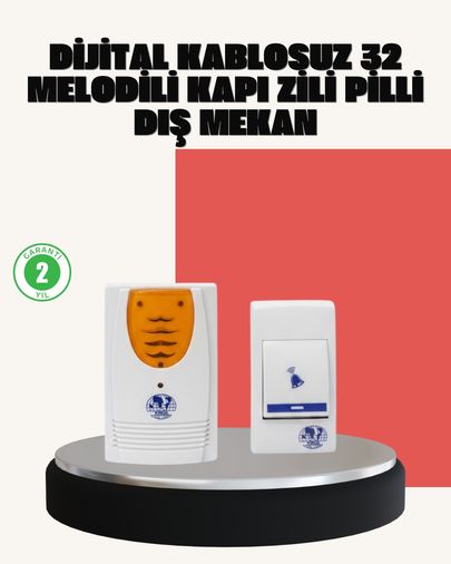 1001Hediye TRİTHLTUCZZZ32MELODİLİKAPIZİLİ-1-BLNCCC Wireless Kapı Zili Pratik Ve Zahmetsiz Günlük Kullanım -