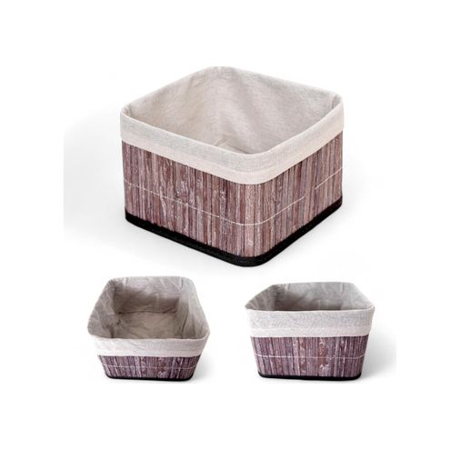100kovrov 57855210125651180184975 Bambu Çok Amaçlı Saklama Kutusu Düzenleyici Kare Organizer, Dekoratif Bambu Düzenleyici Gri 20X20X13Cm 10 0.01