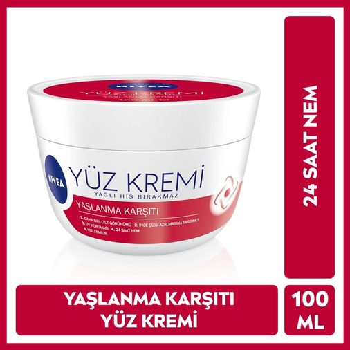 10145646 Nivea 100 Ml Yaşlanma Karşıtı 24 Saat Nemlendirici Yüz Kremi