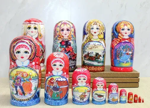 10'lu Ahşap Matruşka Seti Alk4389