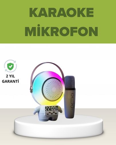 111642116 Astronot Tasarımlı Bluetooth Speaker Ve Kablosuz Mikrofon Karaoke Seti Diğer