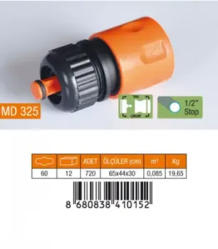 1/2 HORTUM BAĞLANTI ADAPTÖRÜ STOPLU (4745)