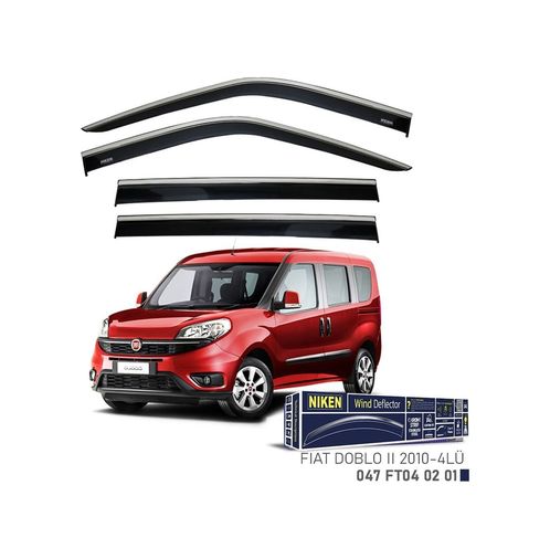 122396006 Niken Fiat Doblo Cam Rüzgarlığı Kromlu 4&apos Lü 2010+ Sonrası