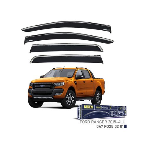 122396049 Niken Ford Ranger Cam Rüzgarlığı Kromlu 4&apos Lü 2015+ Sonrası