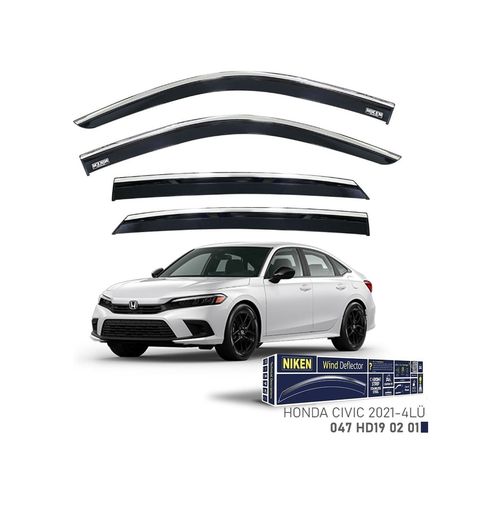 122396102 Niken Honda Civic Sedan Cam Rüzgarlığı Kromlu 4&apos Lü 2021+ Son