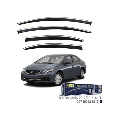 122396110 Niken Honda Civic Fb7 Cam Rüzgarlığı Kromlu 2012-2016 4&apos Lü