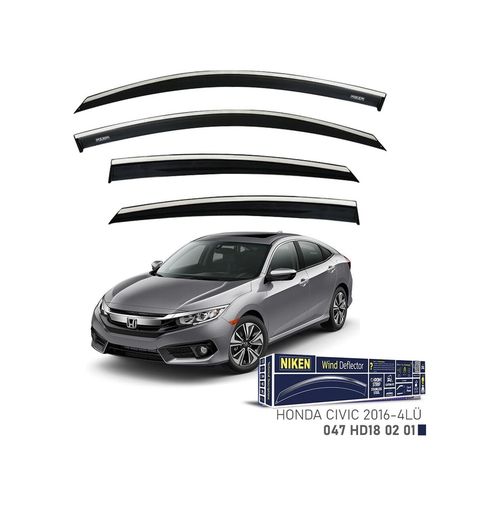 122396115 Niken Honda Civic Fc5 Cam Rüzgarlığı Kromlu 4&apos Lü 2016+ Sonra