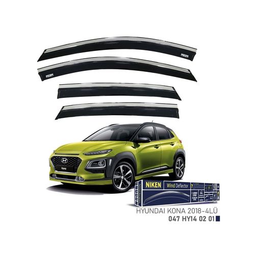 122396203 Niken Hyundai Kona Cam Rüzgarlığı Kromlu 4&apos Lü 2018+ Sonrası