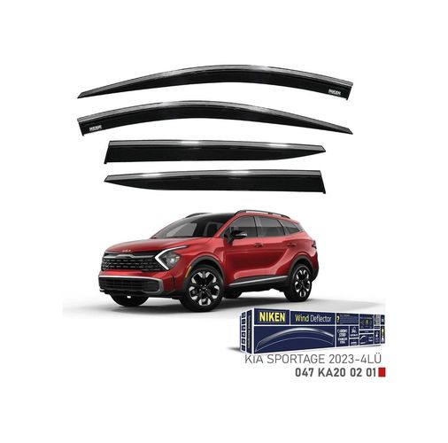 122396387 Niken Kia Sportage Cam Rüzgarlığı Kromlu 4&apos Lü 2023+ Sonrası