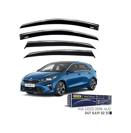 122396402 Niken Kia Ceed Cam Rüzgarlığı Kromlu 4&apos Lü 2018+ Sonrası
