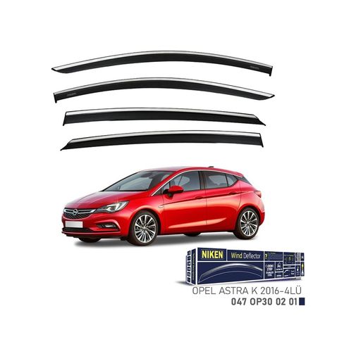122396536 Niken Opel Astra K Cam Rüzgarlığı Kromlu 4&apos Lü 2016+ Sonrası