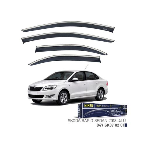 122396564 Niken Skoda Rapid Sedan Cam Rüzgarlığı Kromlu 4&apos Lü 2013+ Son