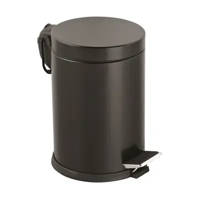 12LT SİYAH PEDALLI METAL ÇÖP KOVASI (4745)